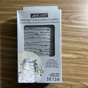 Ashland Shimmer Lights 30 Warm White LED Lights Battery Operated Timer 5ft